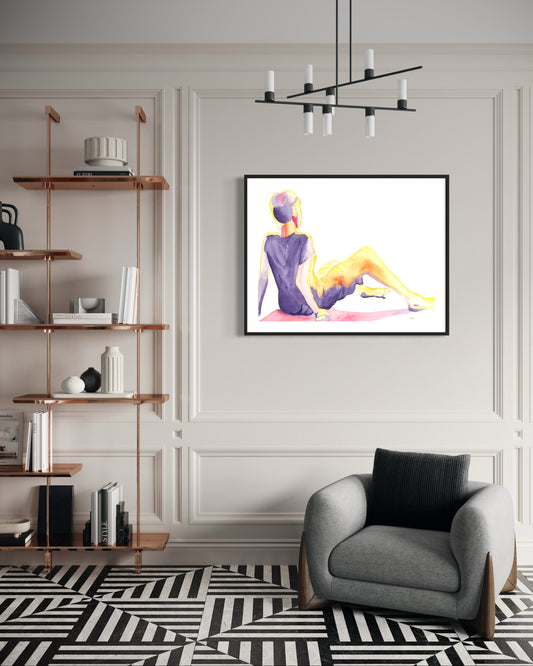 Seated Watercolour - Giclée print